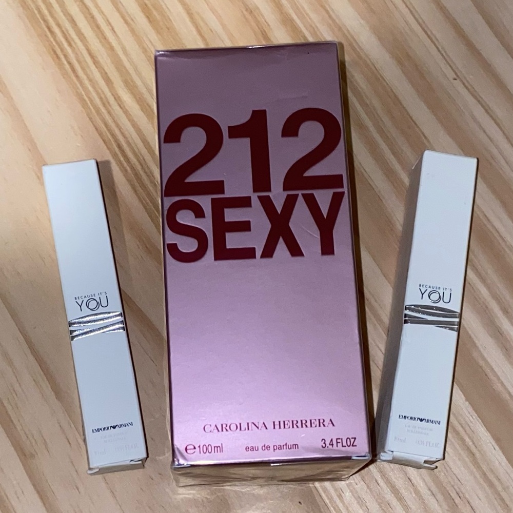 3 NEW BOXES 1 CAROLINA HERRERA 2 GEORGIO ARMANI EMPORIO ARMAMI ROLLERBALLS